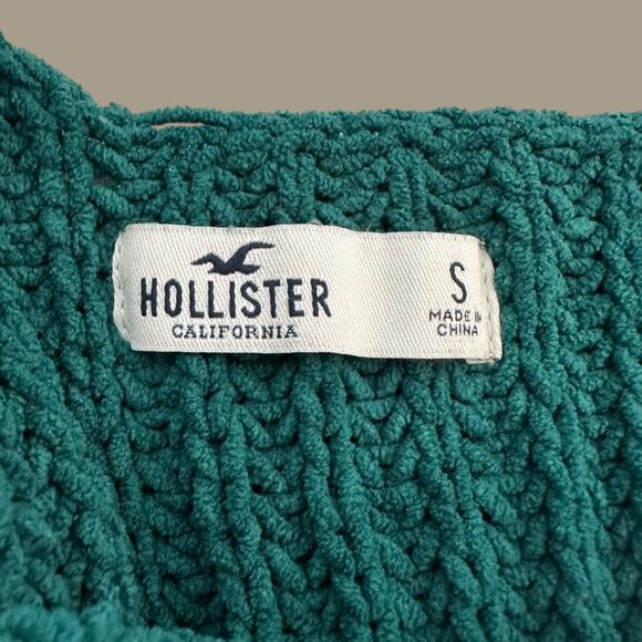 Hollister Green Chunky Knit Cropped Sweater | Women’s Small - Picture 5 of 8